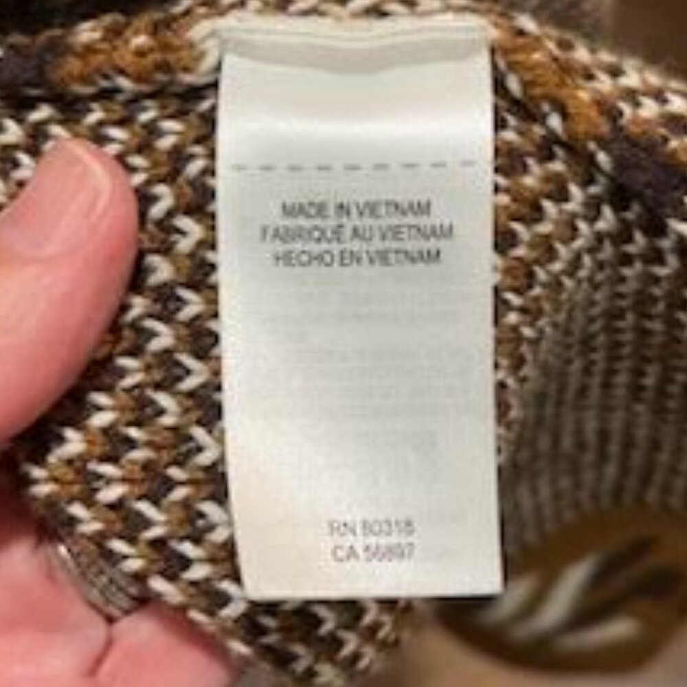 Lucky Brand Southwestern Aztec Pattern Open Front Cardigan Sz Large Brown Boho - Picture 11 of 12